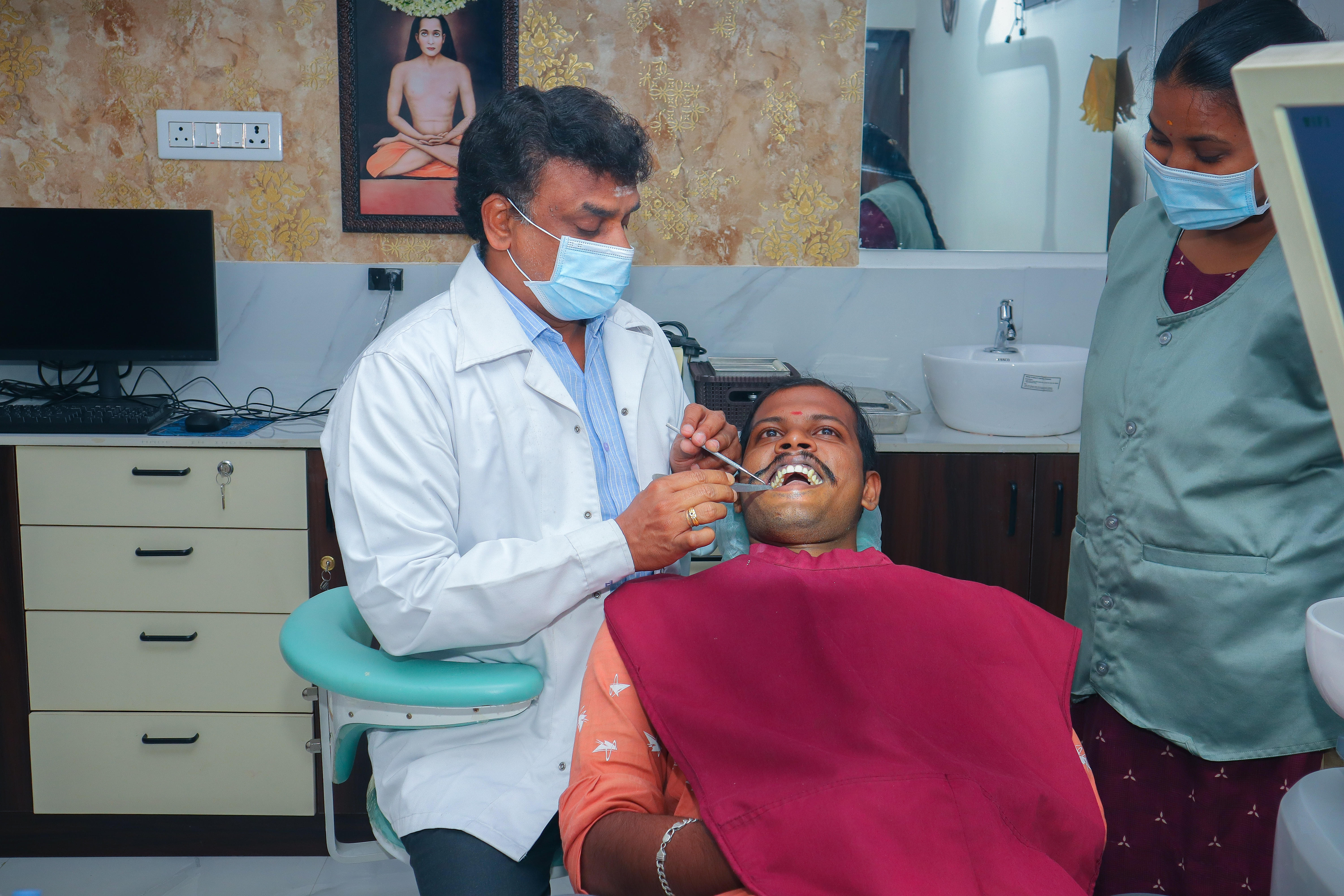 Specialist performing treatment